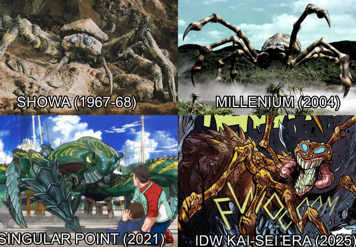 SHOWA (1967-68) MILLENIUM (2004) SINGULAR POINT (2021) IDW KAI-SEIERA (2025)
