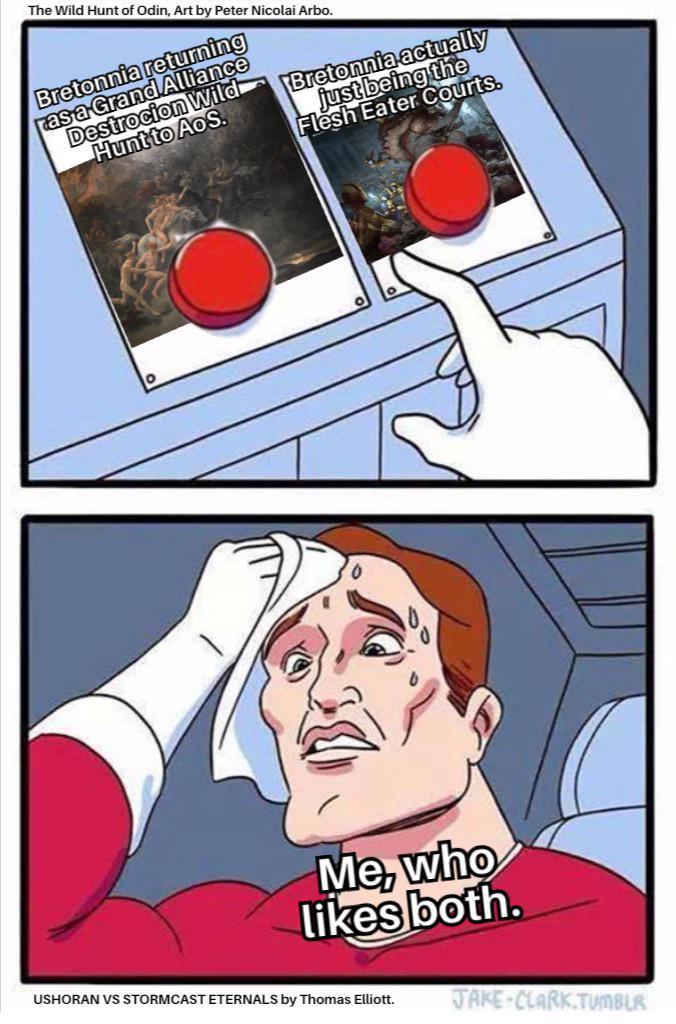 The Wild Hunt of Odin, Art by Peter Nicolai Arbo. Bretonnia returning ras a Grand Alliance Destrocion Wild Hunt to AoS. Bretonnia actually just being the Flesh Eater Courts. Me, who likes both. USHORAN VS STORMCAST ETERNALS by Thomas Elliott. JAKE-CLARK.TUMBLR