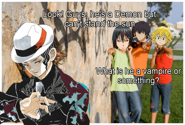 Look! Guys, he's a Demon but can't stand the sun What is he a vampire or Something?