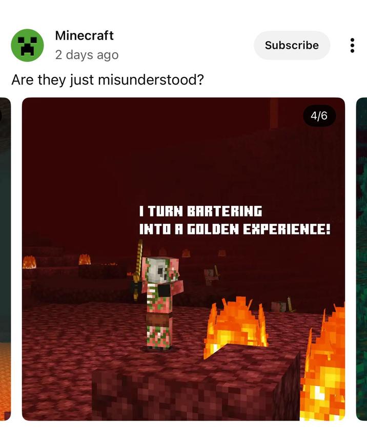 Minecraft 2 days ago Are they just misunderstood? Subscribe 4/6 I TURN BARTERING INTO A GOLDEN EXPERIENCE!