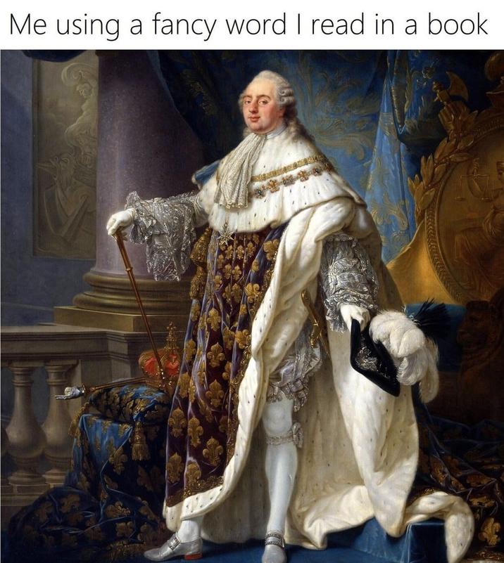 Me using a fancy word I read in a book.