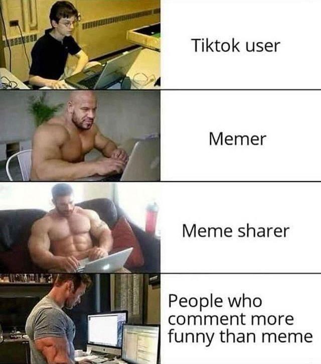 31 Tiktok user Memer Meme sharer People who comment more funny than meme