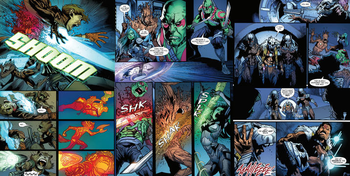 SHOOM NO. RAAAAA! DID YOU HEAR THAT? I AM GROOT? QUILL... SHK DOES THIS MEAN I GET TO KILL SOMETHING, GAMORAZ SHAK BECAUSE I WOULD REALLY LIKE TO KILL-- LET THE GREAT HUNT BEGIN. I TOLD YOU. THAT'S WHAT MAKES THEM SUCH EASY PREY. YOU SEE. THEY BLINDLY ANSWERED THE CALL FOR HELP. AND LET KRAVEN BE THE SPEARHEAD.