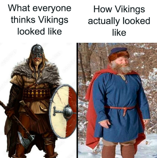 What everyone thinks Vikings looked like How Vikings actually looked like