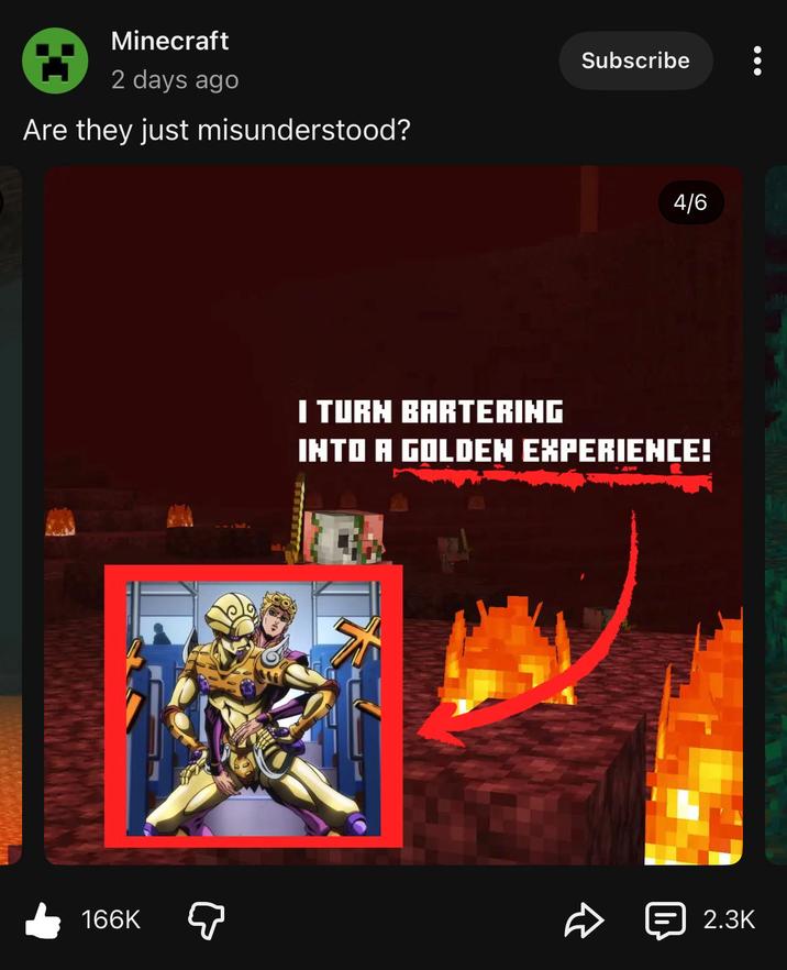 Minecraft 2 days ago Are they just misunderstood? Subscribe 4/6 I TURN BARTERING INTO A GOLDEN EXPERIENCE! 166K 2.3K