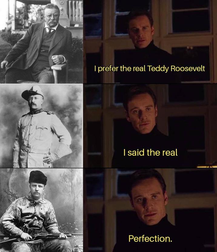 I prefer the real Teddy Roosevelt I said the real Perfection.