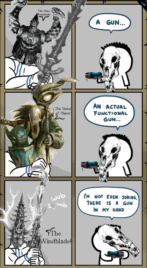 The Chaos Runeblade! A GUN... The Vessel of Chaos! AN ACTUAL FUNCTIONAL GUN... wub wub I'M NOT EVEN JOKING, THERE IS A GUN IN MY HAND The Windblade!