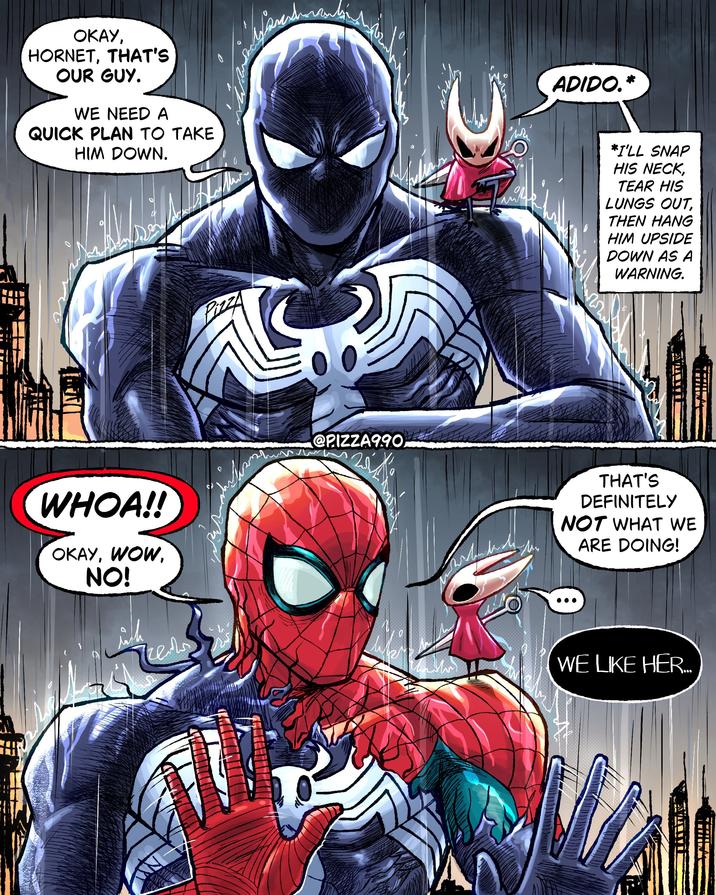 ☐ OKAY, HORNET, THAT'S OUR GUY. WE NEED A QUICK PLAN TO TAKE HIM DOWN. ADIDO.* Pizza @PIZZA990 *I'LL SNAP HIS NECK, TEAR HIS LUNGS OUT, THEN HANG HIM UPSIDE DOWN AS A WARNING. WHOA!! OKAY, WOW, NO! чело THAT'S DEFINITELY NOT WHAT WE ARE DOING! WE LIKE HER... )