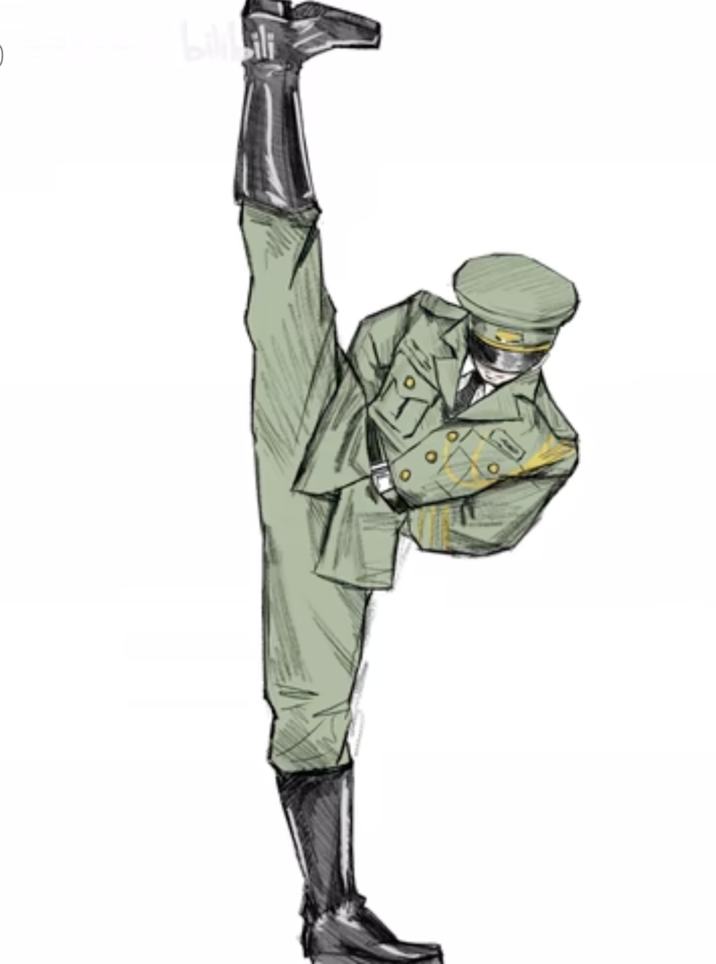 Chinese Military Dance Soldier Art Work "Fan art":https://knowyourmeme.com/memes/cultures/fan-art of the dancing soldier in the Chinese Military Dance Trend.