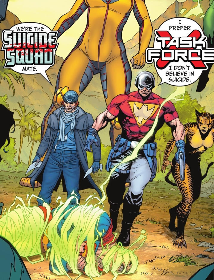 WE'RE THE SUIGIDE SQUAD MATE. I PREFER TASK FORCE I DON'T BELIEVE IN SUICIDE. Re い