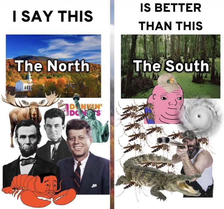 I SAY THIS IS BETTER THAN THIS The North DUNKIN' DONGS The South