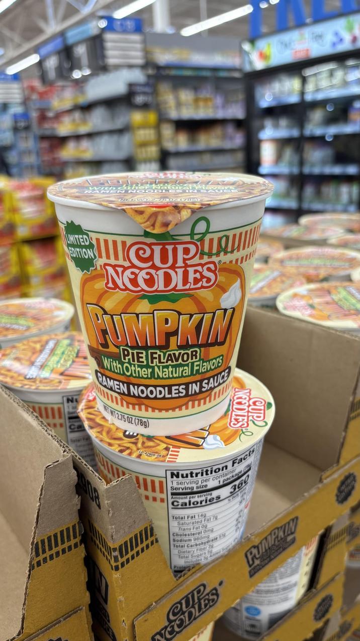With Other Natural risVSHE RAMEN NOODLES IN SAUCE NETWAT28700Z (780 LIMITED EDITION Ca Total Fal CUPA NEODLES PUMPKIN With Other Natural Flavors RAMEN NOODLES IN SAUCE PIE FLAVOR WET WT 2.75 OZ (789) ICE LD-42908-0 NOODLES CUP Facts Nutrition 1 serving per container Serving size Amount per serving Calories Total Fat 140 Saturated Fat 79 Trans Fat 09 Cholesterol Omg Sodium 960mg Dietary Fiber 29 Total Sugars Total Carbohydrate 510 Protei Includes $39 Acid Specs 1 package ( 360 Daily PUMPKIN Autmammer Katana Pants CUP NCODLES DIO