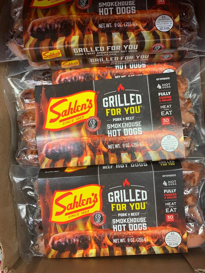 いつ Sahlen's SMOKEHOUSE HOT DOGS NET WT. 9 OZ. (255 G) SECONDS U.S. INSPECTED AND PASSED BY DEPARTMENT OF AGRICULTURE EST. 5155 GRILLED FOR YOU PORK BEEF SMOKEHOUSE HOT DOGS ahlen's SAHLEN.COM GRILLED FOR YOU PORK BEEF SMOKEHOUSE HOT DOGS SAHLEN.COM HUI DUGS MET WAIT Sahlen's GRILLED SINCE 1869 GENERATION FOR YOUⓇ PORK & BEEF SMOKEHOUSE HOT DOGS NET WT. 9 OZ. (255 G) KEEP REFRIGERATED U.S. 4 HOT DOGS FULLY COOKED & GRILLED HEAT AND EAT 30 U.S. INSPECTED AND PASSED BY DEPARTMENT OF AGRICULTURE EST.5155 GLUTEN FREE BEEF HOT DOGS GRILLED FOR YOU Sahlen's GRILLED SINCE 1869 ERATION FOR YOUⓇ PORK & BEEF SMOKEHOUSE HOT DOGS NET WT. 9 OZ. (255 G) KEEP REFRIGERATED 4 HOT DOGS FULLY COOKED & GRILLED HEAT AND- EAT 30! U.S. INSPECTED AND PASSED BY DEPARTMENT OF AGRICULTURE EST. 5155