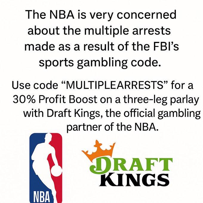 A meme about the 2025 NBA gambling scandal, which trended online in late October 2025, shared by the X / Twitter account Spookypedia.