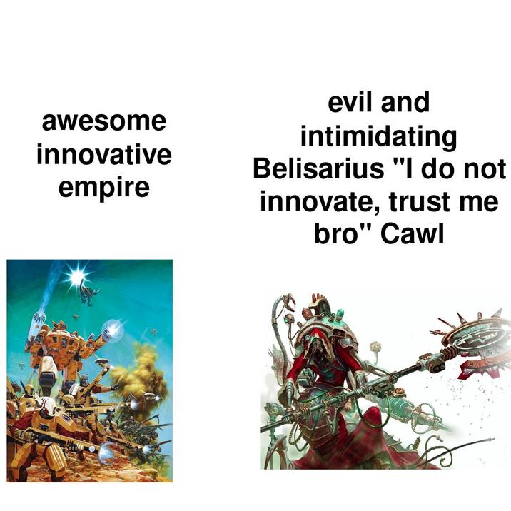 awesome evil and intimidating innovative Belisarius "I do not empire innovate, trust me bro" Cawl