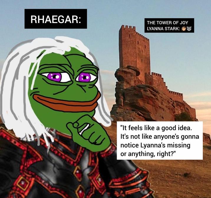 RHAEGAR: THE TOWER OF JOY LYANNA STARK: аш "It feels like a good idea. It's not like anyone's gonna notice Lyanna's missing or anything, right?"