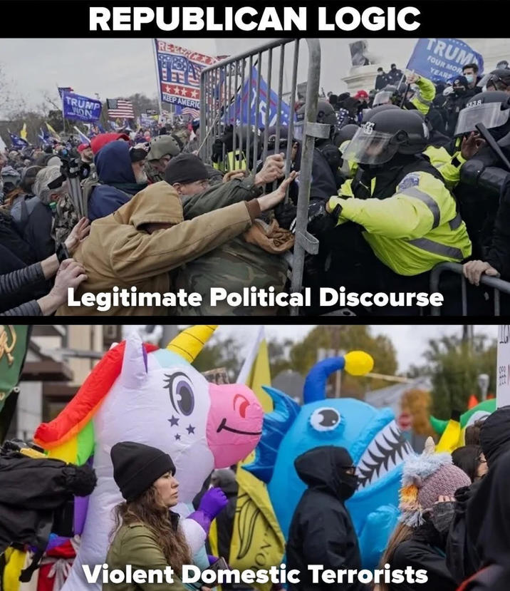 REPUBLICAN LOGIC TRUM FOUR MOR YEARS TRUMP ON KEEP AMERIC Legitimate Political Discourse Violent Domestic Terrorists 1338 009