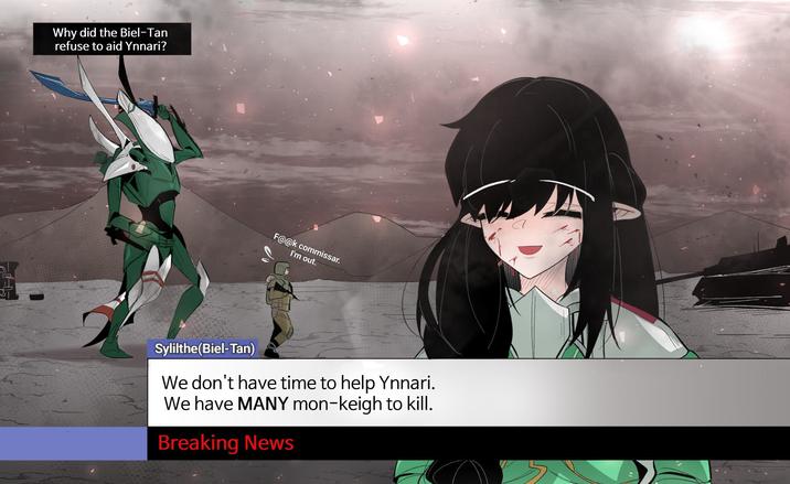 Why did the Biel-Tan refuse to aid Ynnari? F@@k commissar. I'm out. Sylilthe(Biel-Tan) We don't have time to help Ynnari. We have MANY mon-keigh to kill. Breaking News