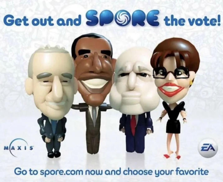 Get out and SPORE the vote! MAXIS MAXIS EA Go to spore.com now and choose your favorite