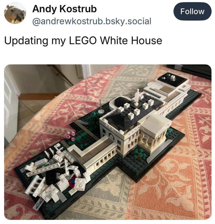 O Andy Kostrub @andrewkostrub.bsky.social Updating my LEGO White House 6660000 Follow