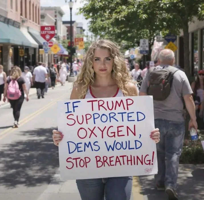 ALD LEFTEND IF TRUMP SUPPORTED OXYGEN, DEMS WOULD STOP BREATHING! The