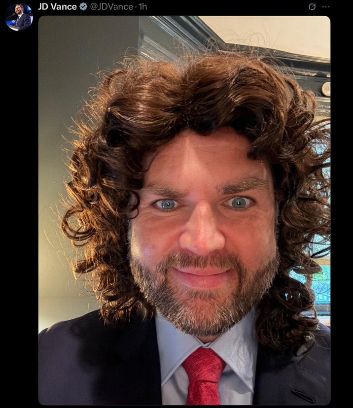 JD Vance @JDVance. 1h Q