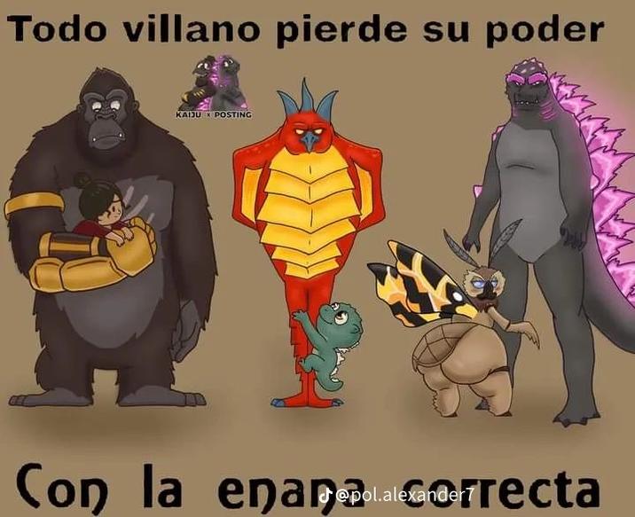 Todo villano pierde su poder KAIJU POSTING Con la enanool.alende recta