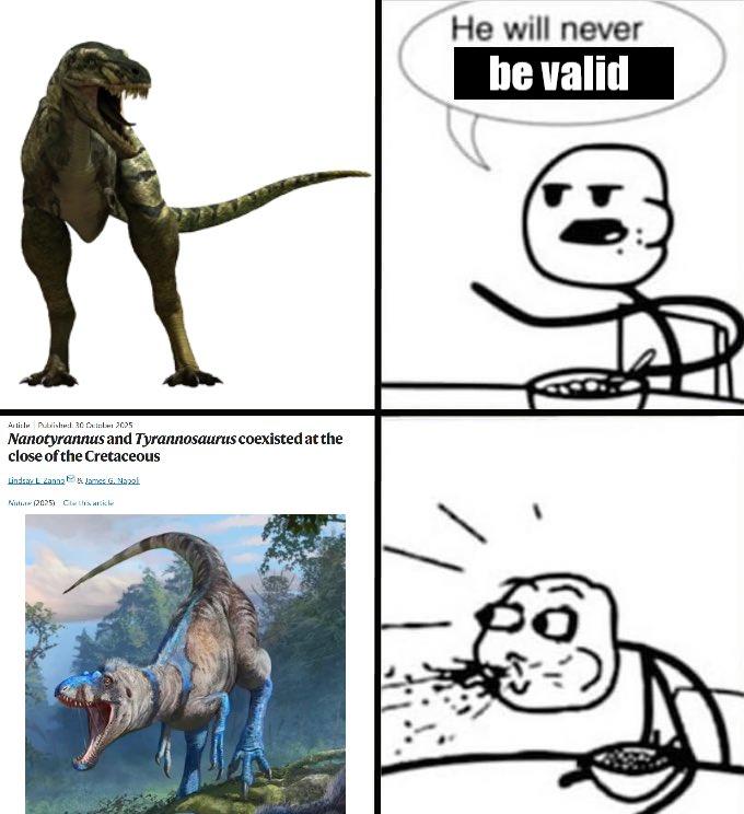Article Published: 302025 Nanotyrannus and Tyrannosaurus coexisted at the close of the Cretaceous Lindsay L Zanna James G. Napoli Nut (2025) Ce this He will never be valid