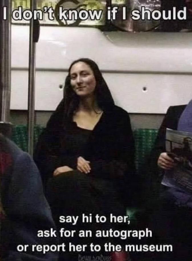 don't know if I should say hi to her, ask for an autograph or report her to the museum DEWILDERDvas