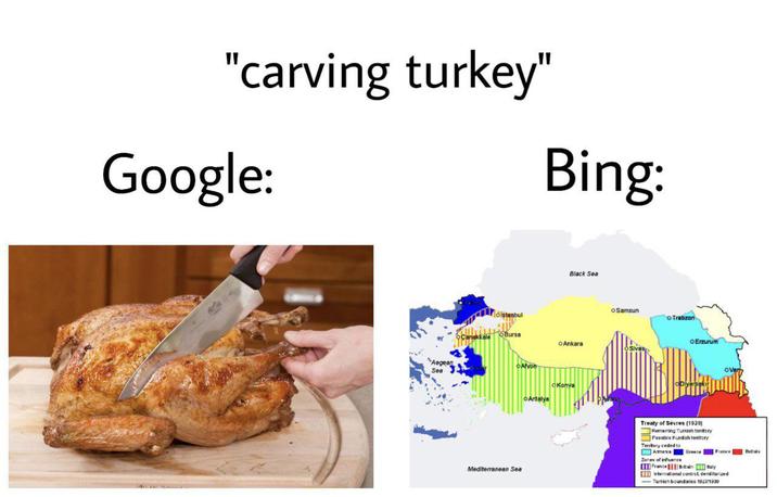 "carving turkey" Google: Bing: Aegean Sea Çanakkale loistanbul Bursa Mediterranean Sea Black Sea OAnkara Alvon OKonva Antalya O Samsun O Trabzon OErzurum Oven Treaty of Sevres (1920) Remaining Turkish territory Possible Kurdish territory Territory ceded to Armenia Greece Zones of influence France Britain France Britain Italy International control, demilitarized Turkish boundaries 10231939