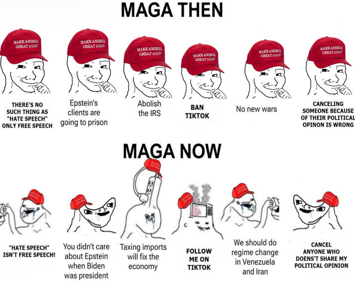 MAGA THEN MAKE AMERIC GREAT AGAIN MAKE AMERIC GREAT AGAIN MAKE AMERICA GREAT AGAIN MAKE AMERIC GREAT AGAIN MAKE AMERIC GREAT AGAIN MAKE AMERIC GREAT AGAIN THERE'S NO SUCH THING AS Epstein's Abolish clients are the IRS BAN TIKTOK No new wars "HATE SPEECH" ONLY FREE SPEECH going to prison "HATE SPEECH" ISN'T FREE SPEECH! GREAT AGAIN MAGA NOW CANCELING SOMEONE BECAUSE OF THEIR POLITICAL OPINON IS WRONG MADA TAJA You didn't care about Epstein when Biden was president Taxing imports will fix the economy FOLLOW ME ON TIKTOK We should do regime change in Venezuela and Iran CANCEL ANYONE WHO DOENS'T SHARE MY POLITICAL OPINION