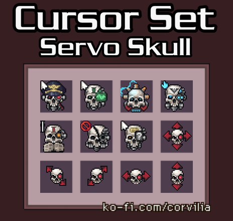 Cursor Set Servo Skull ko-fi.com/corvilia