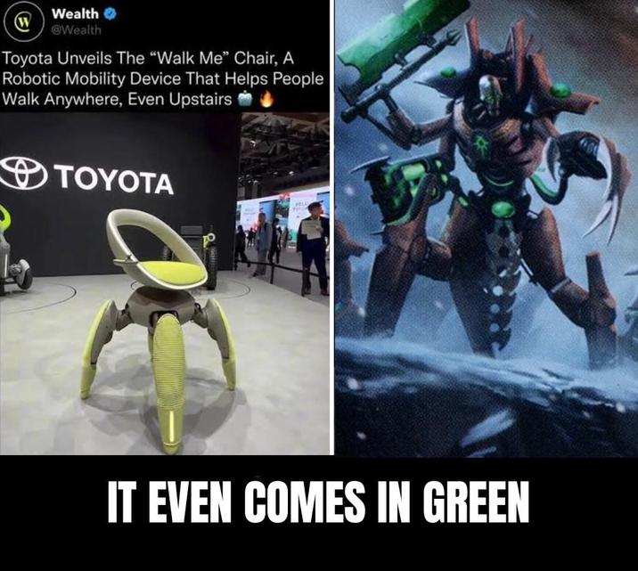 W Wealth @Wealth Toyota Unveils The "Walk Me" Chair, A Robotic Mobility Device That Helps People Walk Anywhere, Even Upstairs TOYOTA IT EVEN COMES IN GREEN