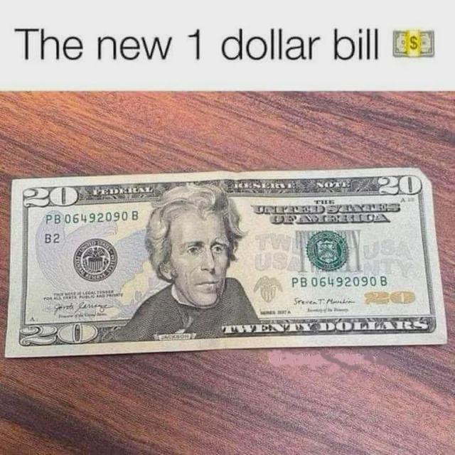 The new 1 dollar bill s 20EDIAL PB 06492090 B B2 LEGALTISER 20 THE UNFREDSTATENS TWI USA USA TWEN JACKSON PB 06492090 B Steven T. Mandia 0 TY DOLLARS
