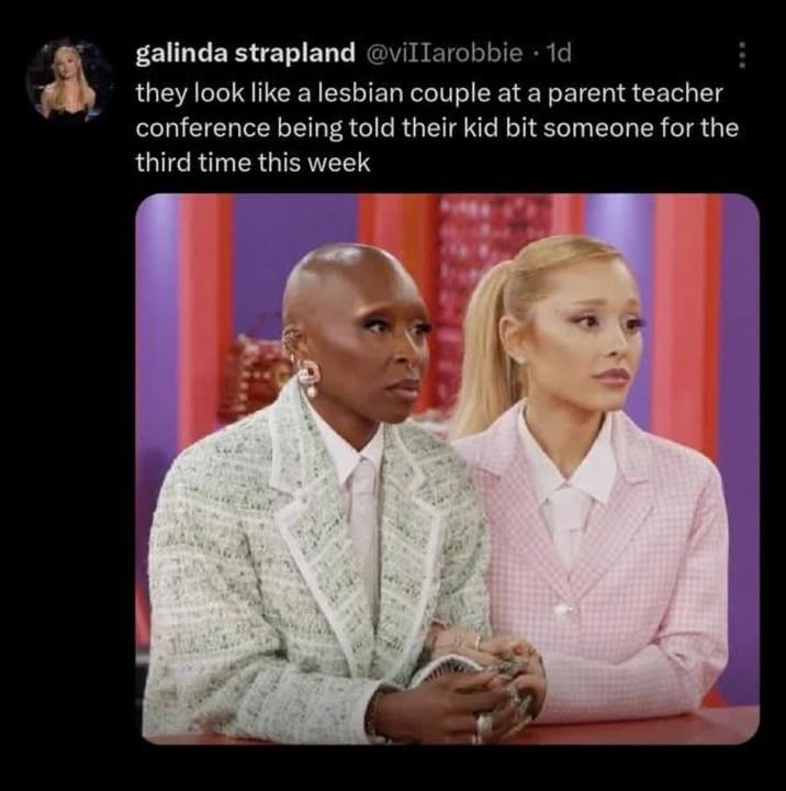 galinda strapland @viIIarobbie -1d they look like a lesbian couple at a parent teacher conference being told their kid bit someone for the third time this week