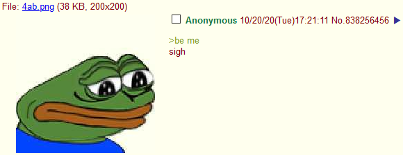 File: 4ab.png (38 KB, 200x200) Anonymous 10/20/20(Tue)17:21:11 No.838256456 >be me sigh
