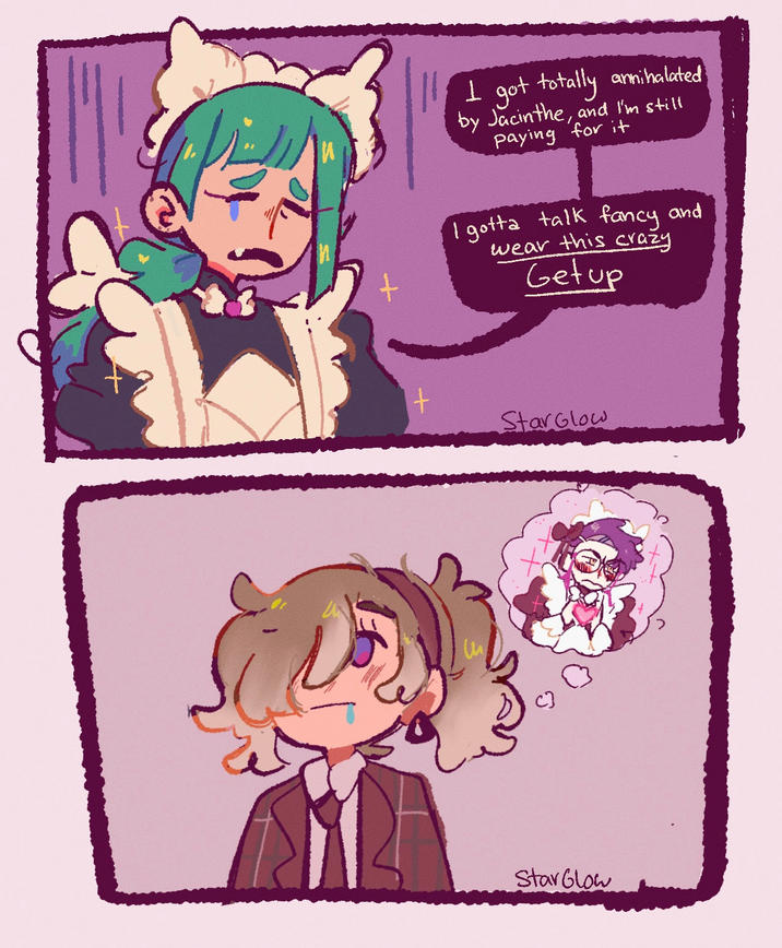 I got totally annihalated by Jacinthe, and I'm still Paying for it I gotta talk fancy and wear this crazy Getup + StarGlow Star Glow