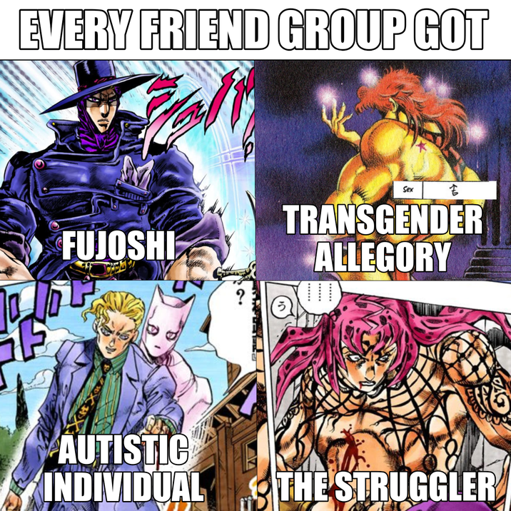 EVERY FRIEND GROUP GOT F FUJOSHI Sex 吉 TRANSGENDER ALLEGORY ...... ...... AUTISTIC INDIVIDUAL THE STRUGGLER
