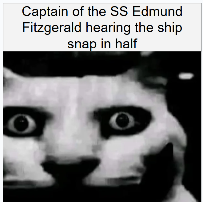 Captain of the SS Edmund Fitzgerald hearing the ship snap in half