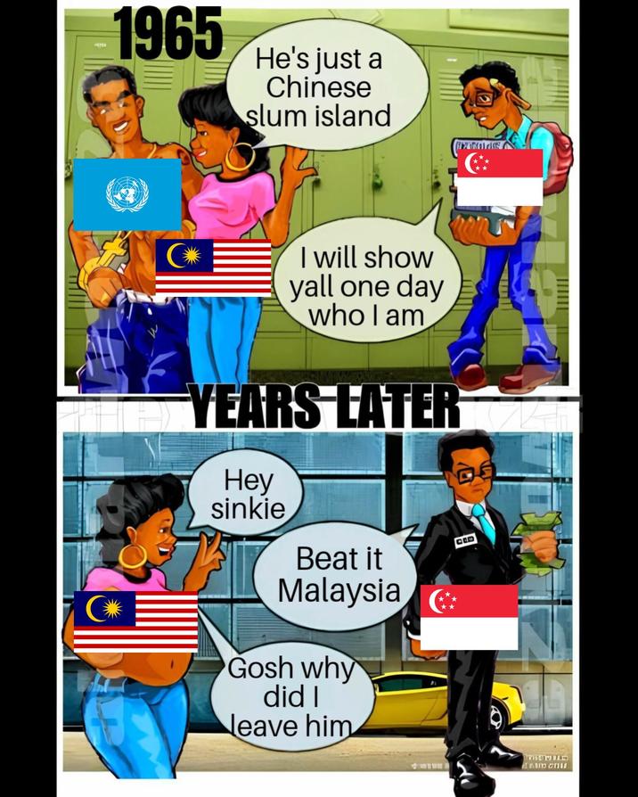 1965 He's just a Chinese slum island I will show yall one day who I am YEARS LATER Hey sinkie Beat it Malaysia Gosh why did I leave him CED L