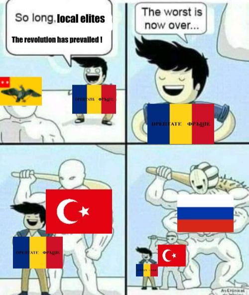 The worst is So long, local elites now over... The revolution has prevailed! DELITATE OPME ПРЕДАТЕ ФРЬЦІК C⭑ C✶ WAY AsCrinial