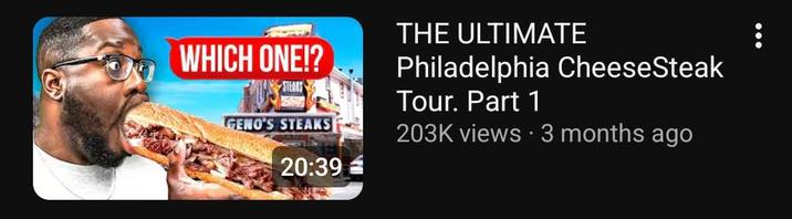 G WHICH ONE!? STEAKS GENO'S STEAKS 20:39 THE ULTIMATE Philadelphia Cheese Steak Tour. Part 1 203K views - 3 months ago