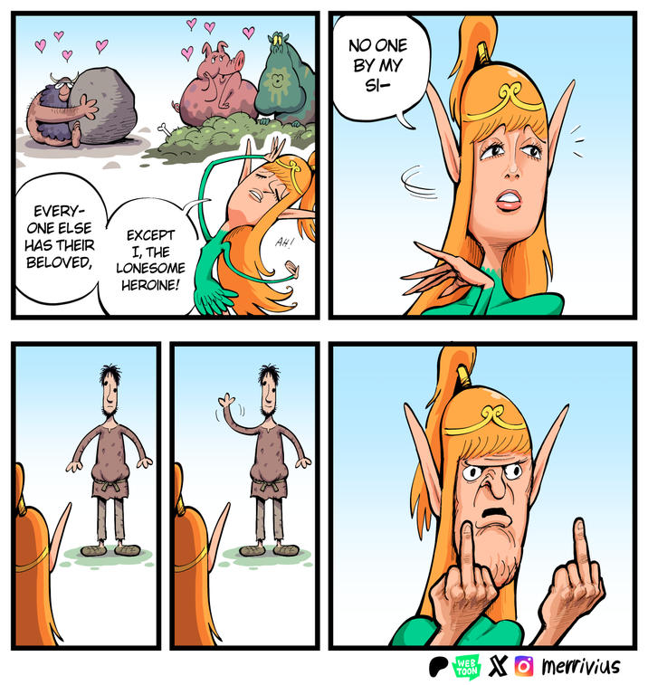 EVERY- ONE ELSE HAS THEIR BELOVED, EXCEPT I, THE LONESOME HEROINE! WEB TOON merrivius 3. 3 NO ONE BY MY S1-