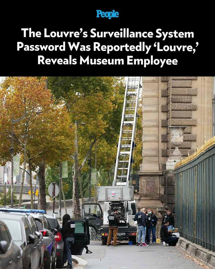People The Louvre's Surveillance System Password Was Reportedly 'Louvre,' Reveals Museum Employee or POLICE 698 HA