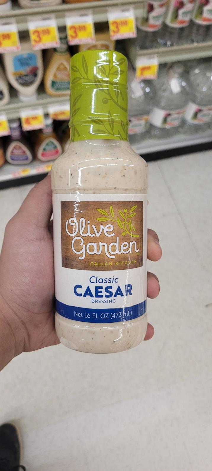 3 3 3M Olive Garden ITALIAN KITCHEN Classic CAESAR DRESSING Net 16 FL OZ (473 mL)