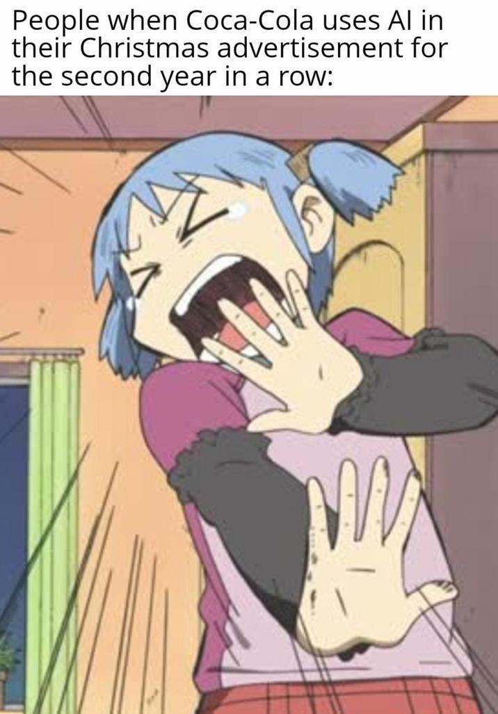 People when Coca-Cola uses Al in their Christmas advertisement for the second year in a row: