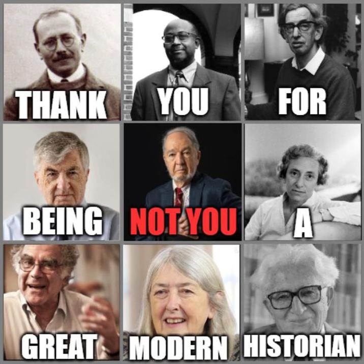 THANK YOU FOR BEING NOT YOU A GREAT MODERN HISTORIAN