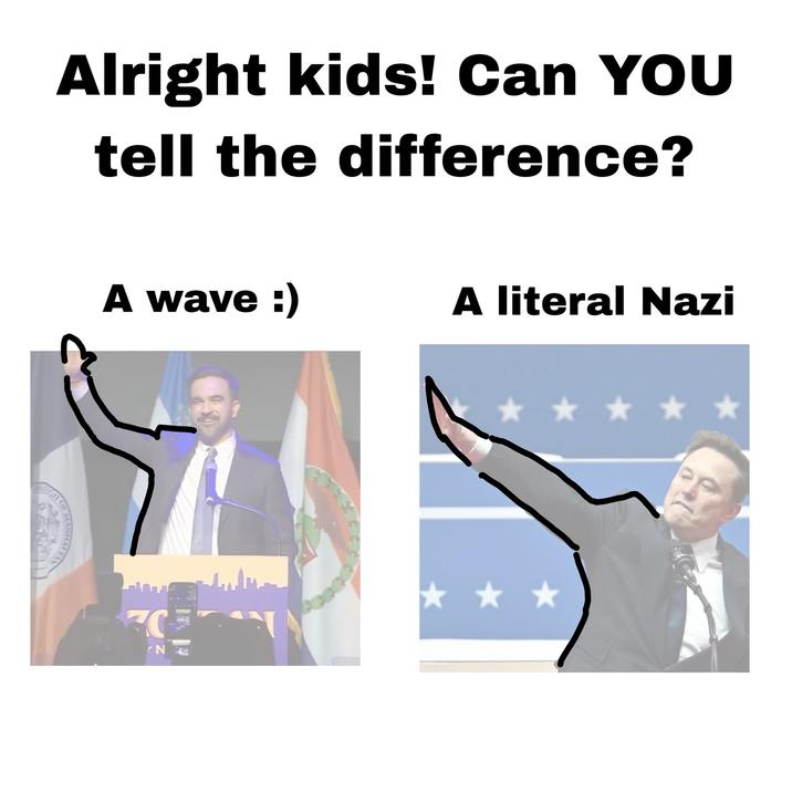 Alright kids! Can YOU tell the difference? A wave :) A literal Nazi ROUGH OF MANHATTAN C N