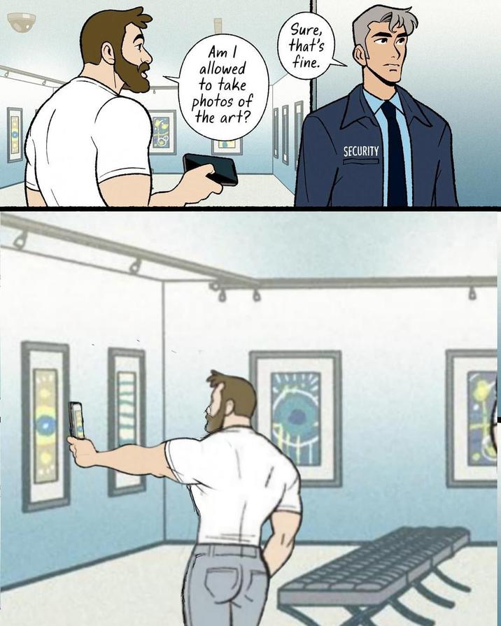 Sure, that's Am I fine. allowed to take photos of 'the art? SECURITY