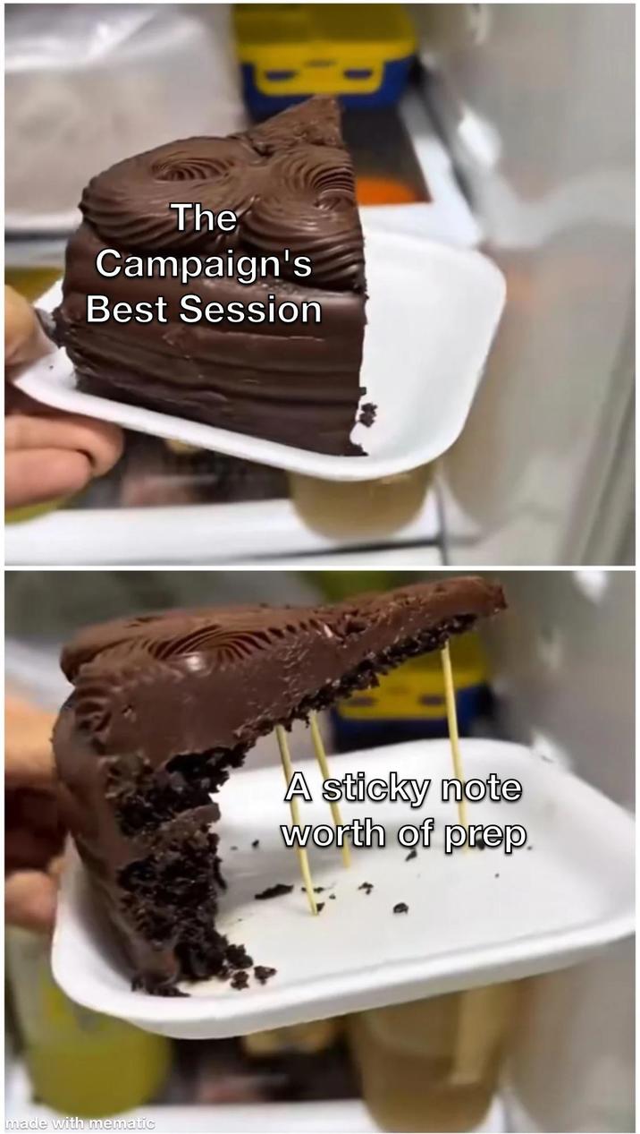 The Campaign's Best Session made with mematic A sticky note worth of prep